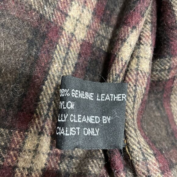 NEUTRAL TERRITORY Parka Leather Jacket Men M Brown Western Cowboy Button Coat 46 - Picture 9 of 16